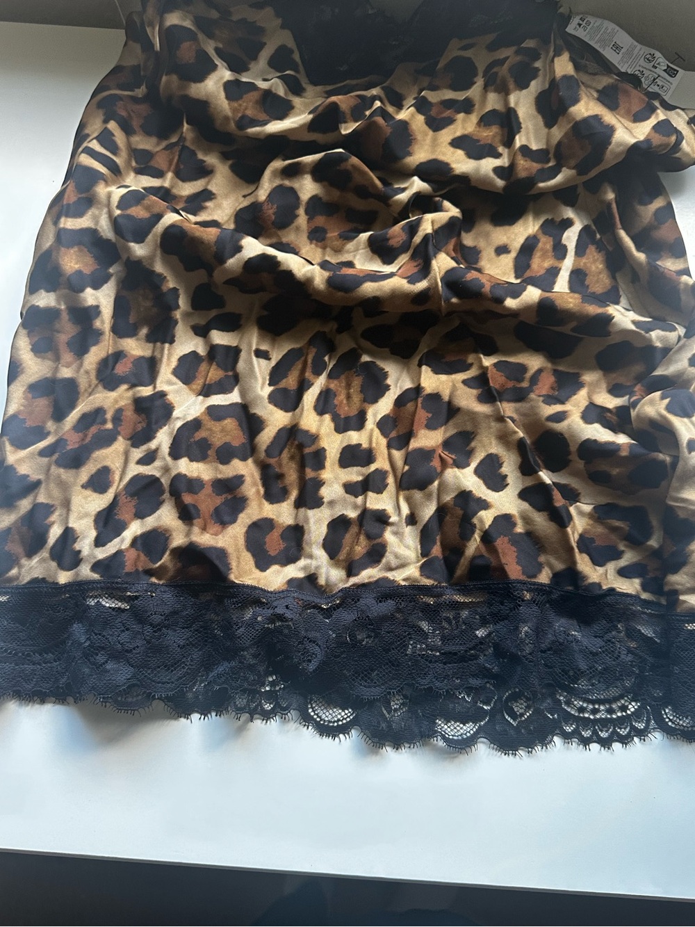New Intimissimi satin and lace slip dress size medium animal print - Picture 3 of 4